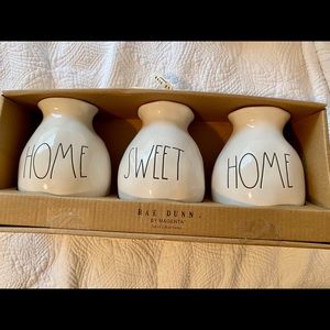 SOLD RAE DUNN Home Sweet Home set of 3 bud vases